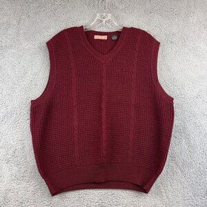 Vintage Men's Henry Grethel Red Traditional‎ Sweater Vest wool size XL
